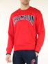 CHAMPION COTTON BLEND SWEATSHIRT WITH FRONT LOGO LETTERING - RED